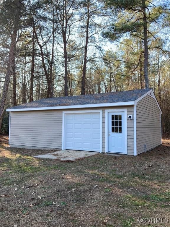 view of garage