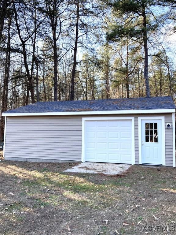 view of garage