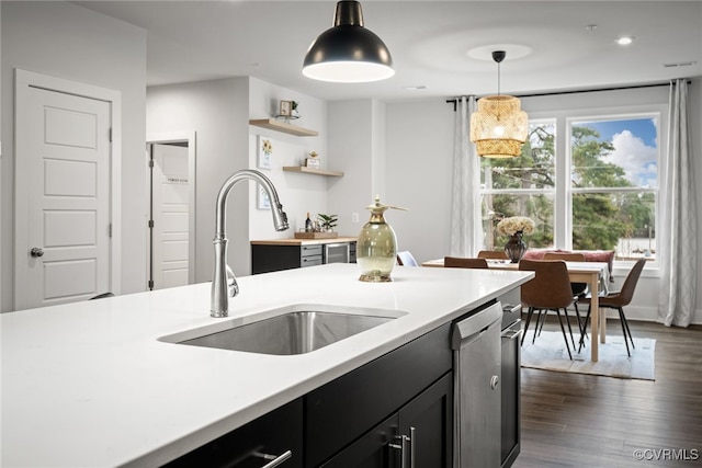 2616 Lassen Walk Unit B, Henrico, VA 23294 - kitchen with hanging light fixtures, dishwasher, light countertops, and a sink