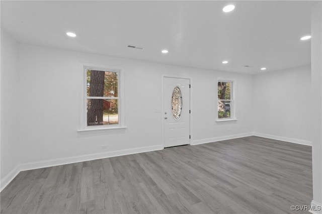 entrance foyer with light wood-type flooring