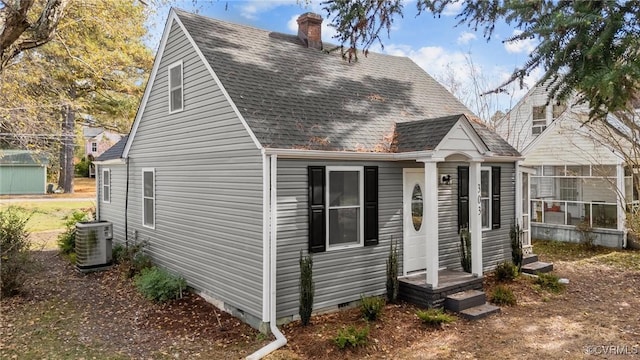 view of front of property with central AC