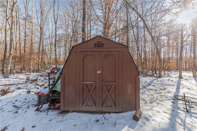 view of snow covered structure