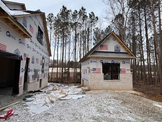 view of snow covered exterior