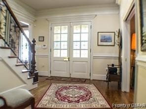 entryway featuring dark hardwood / wood-style flooring