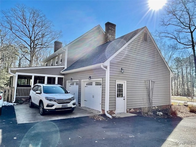 view of home's exterior featuring a garage