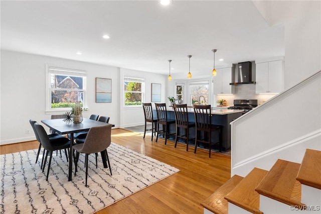 dining room featuring light hardwood / wood-style floors