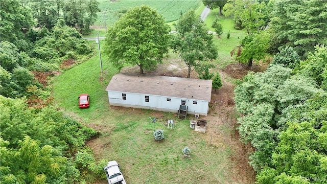 drone / aerial view featuring a rural view