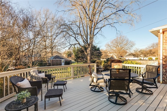 view of wooden deck