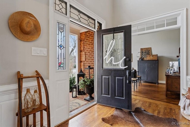 entrance foyer featuring wood-type flooring