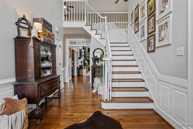 foyer entrance featuring dark wood-type flooring