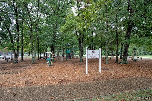 view of community with a playground