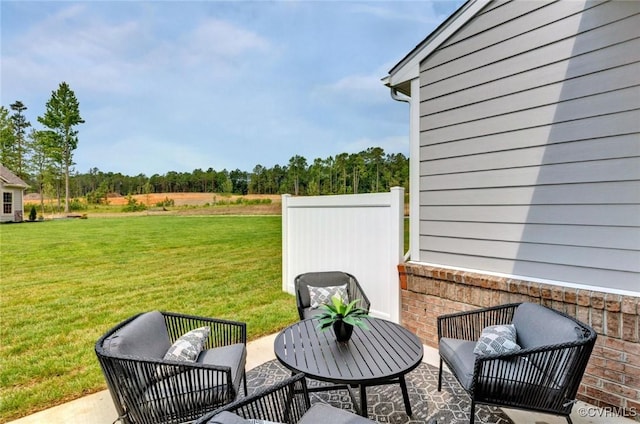 view of patio / terrace featuring an outdoor hangout area