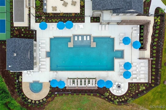 birds eye view of property