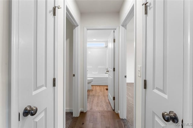 corridor featuring light hardwood / wood-style floors