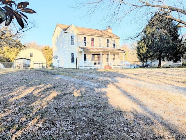 view of front of home featuring covered porch