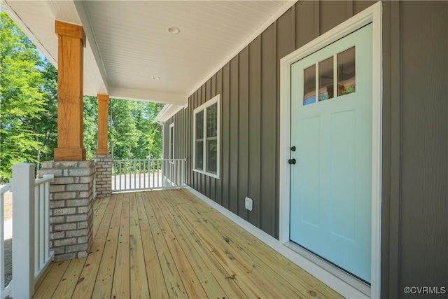 deck featuring a porch