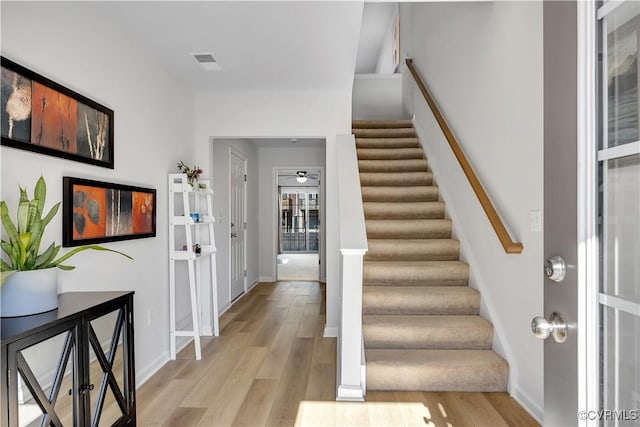 entryway with light wood-type flooring