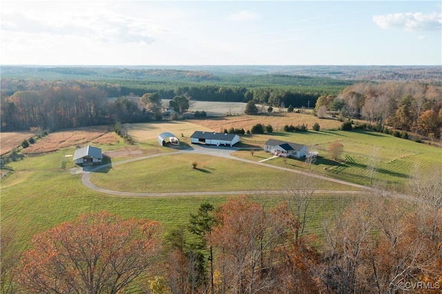 aerial view with a rural view