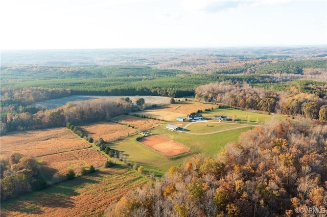 bird's eye view with a rural view