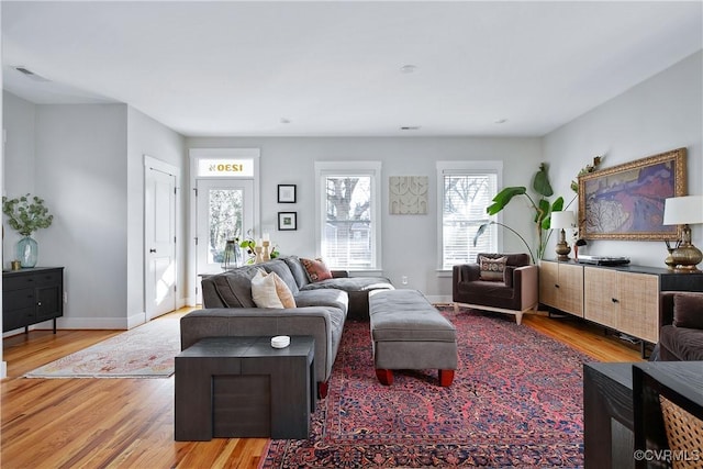 living room featuring wood-type flooring