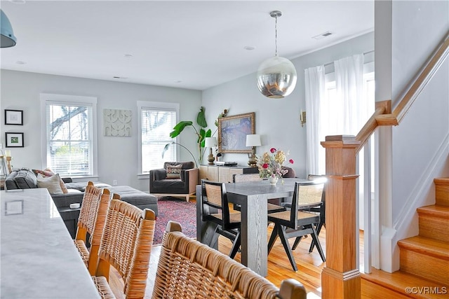 dining room featuring light wood-type flooring