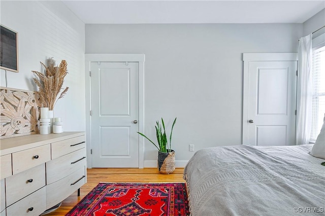 bedroom featuring light hardwood / wood-style flooring