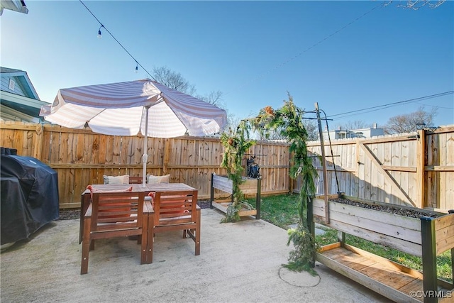 view of patio / terrace with a grill