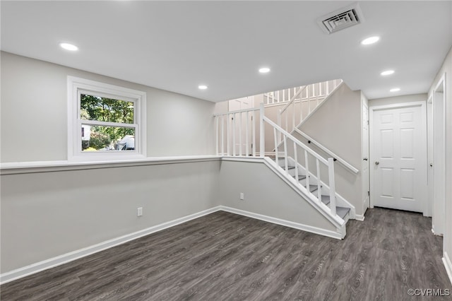 interior space with hardwood / wood-style floors