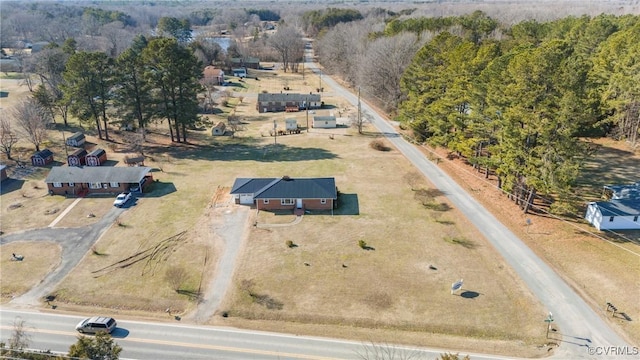 drone / aerial view with a rural view