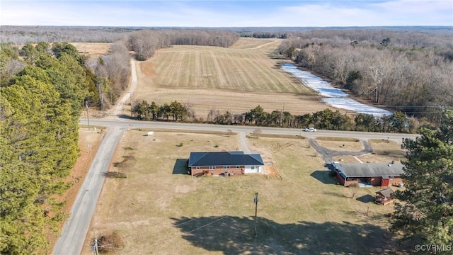 bird's eye view with a rural view