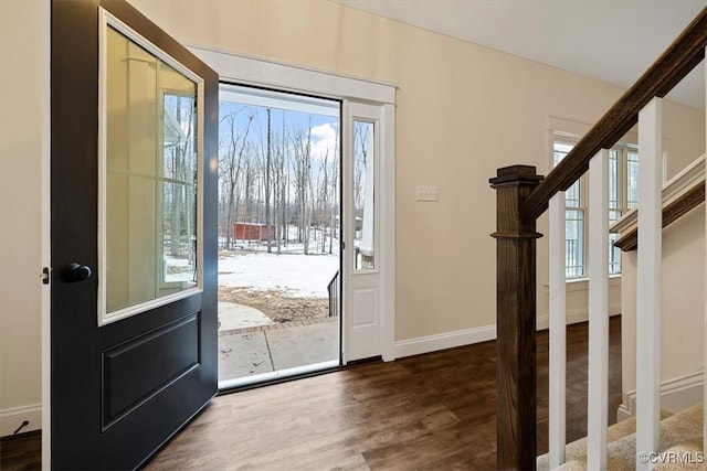 doorway featuring wood-type flooring