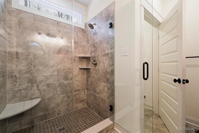 bathroom featuring walk in shower