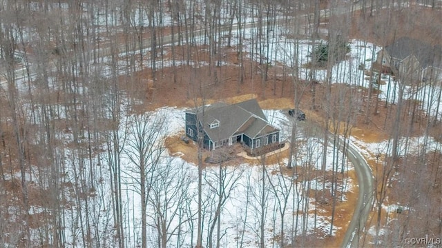 view of snowy aerial view