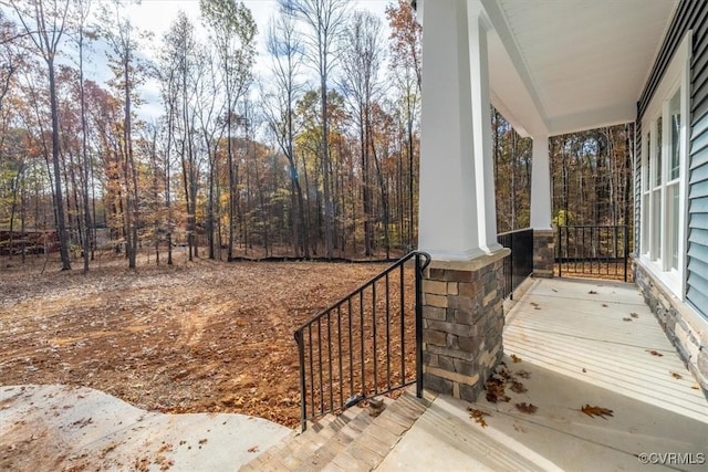 deck featuring a porch