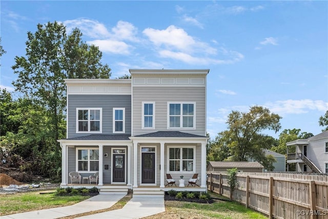 view of front of home with covered porch