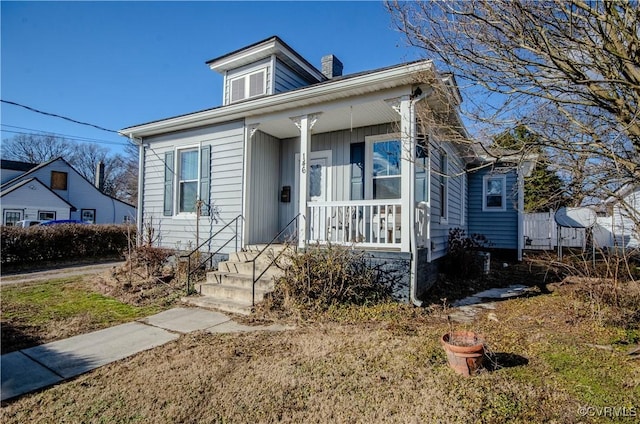 bungalow-style home with covered porch