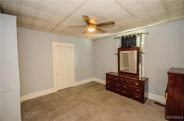 bedroom with carpet floors and ceiling fan