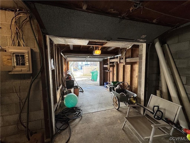 garage featuring electric panel