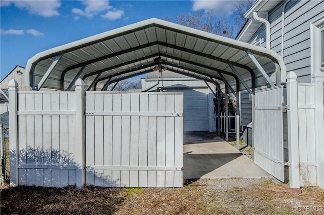 view of parking featuring a carport