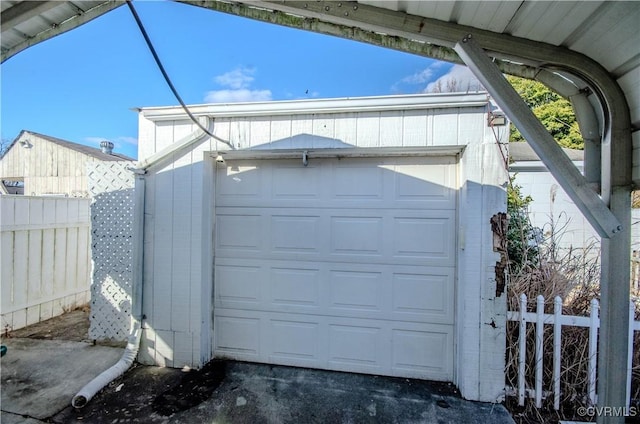 view of garage