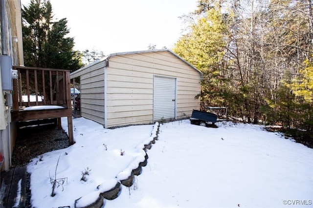 view of snow covered structure