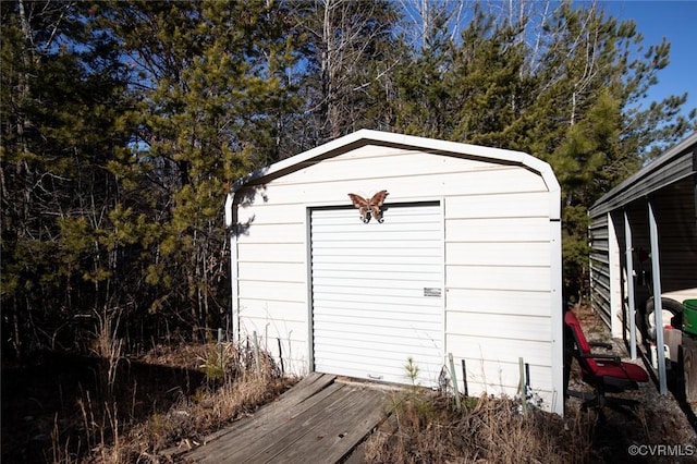 view of garage