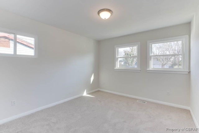 carpeted empty room with a healthy amount of sunlight