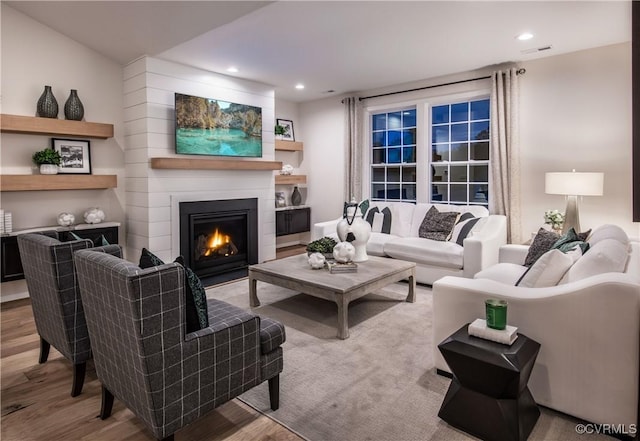 living room featuring hardwood / wood-style flooring