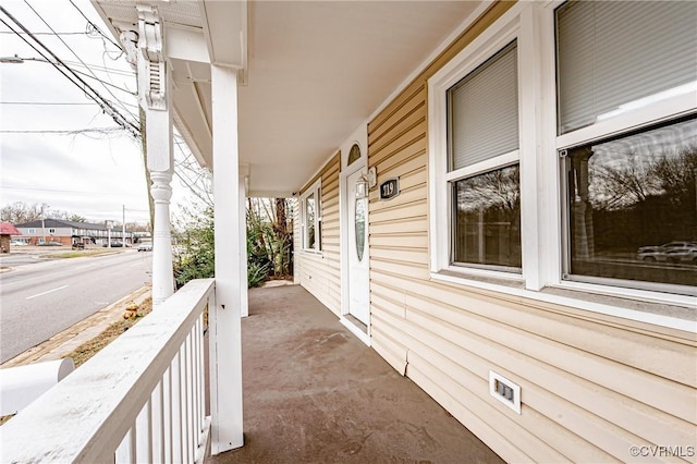 view of patio featuring a porch