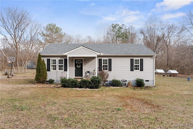 ranch-style house with a front yard