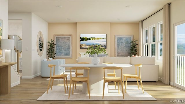 dining area featuring light hardwood / wood-style floors