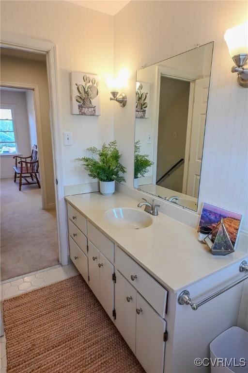 bathroom featuring vanity and tile patterned floors