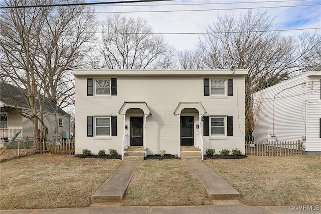 front facade with a front yard