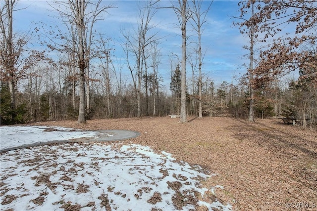 view of snow covered land